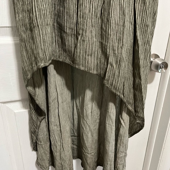 Crinkle Hi-Low Dress Khaki Size L - Picture 4 of 7